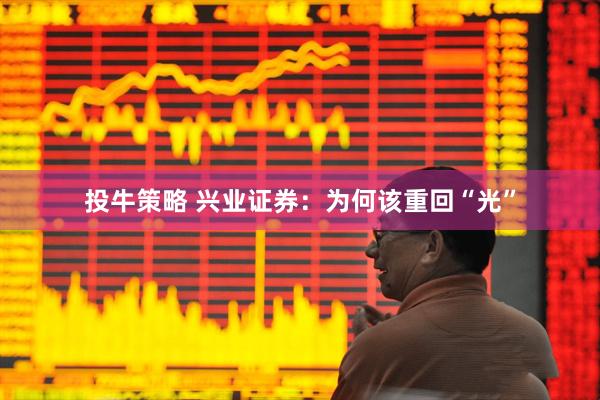 投牛策略 兴业证券：为何该重回“光”