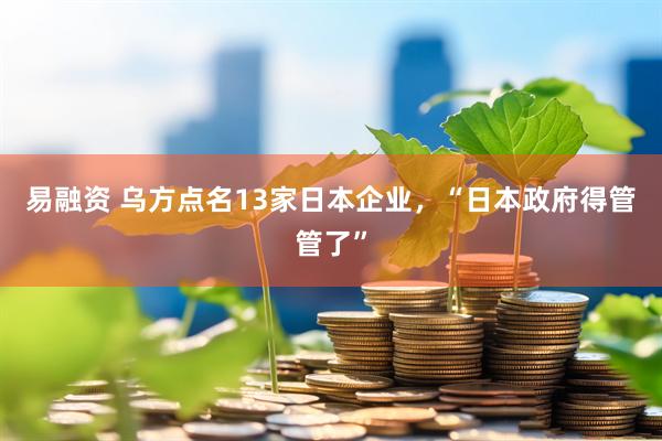 易融资 乌方点名13家日本企业，“日本政府得管管了”